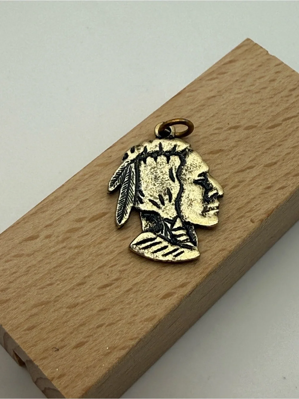 Antique Gold Chief Profile Pendant for Men